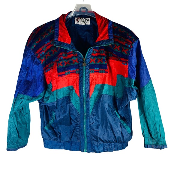 Vintage Jackets & Blazers - vintage active stuff jacket 90’s multi textured